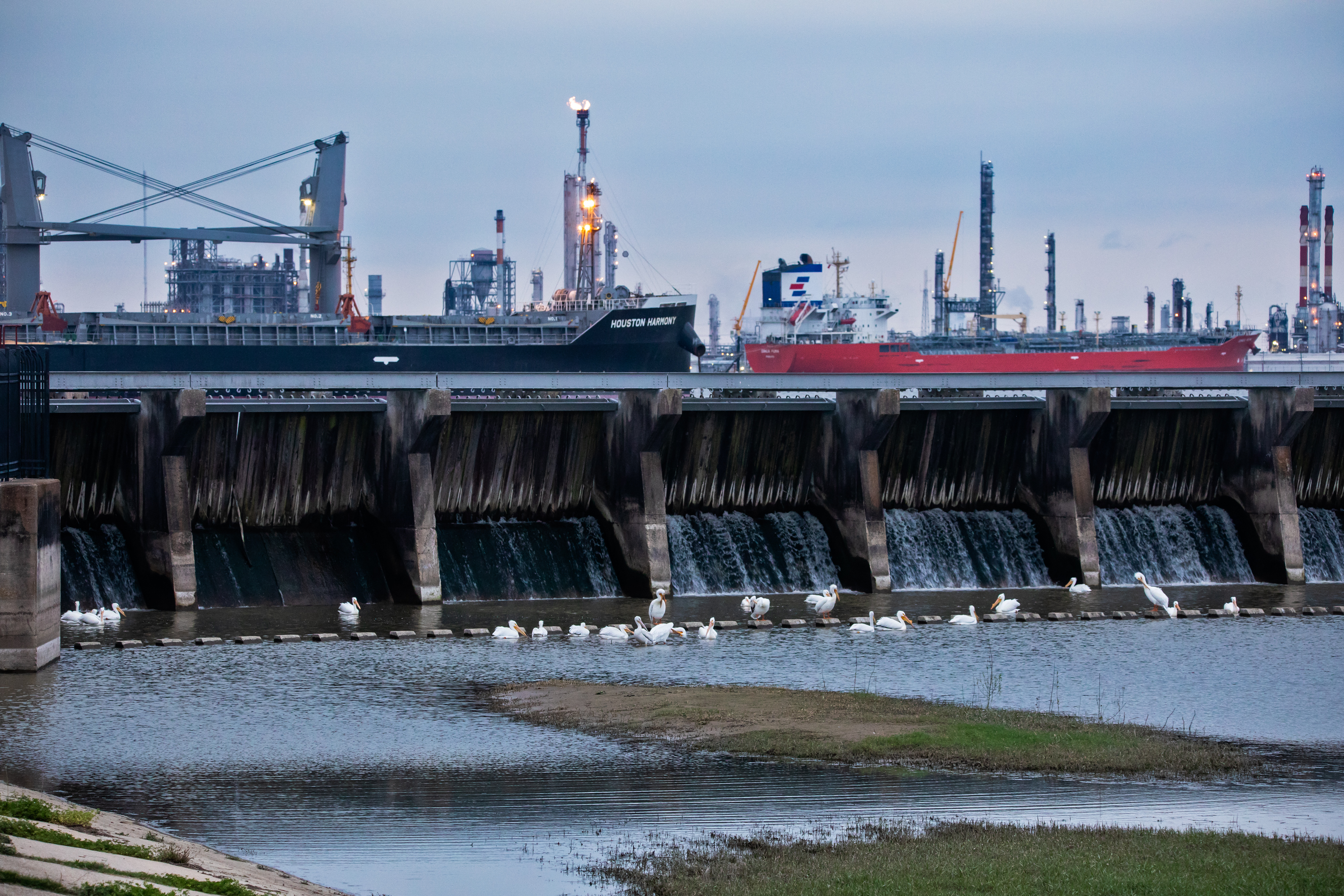Spillway near Dow Chemical in Plaquemine, Louisiana - Photographer Julie Dermansky