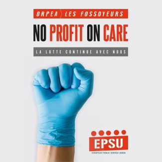 A4 Poster No profit on care PHOTO EPSU