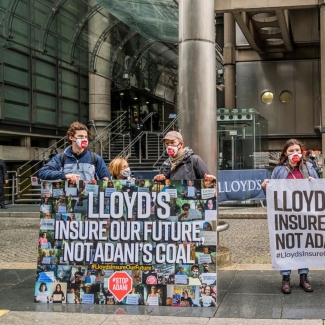 Insure out Future not Adani's Coal protest at Lloyd’s of London PHOTO Stop Adani