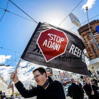 Stop Adani protest outside Josh Frydenberg's office PHOTO Julian Meehan