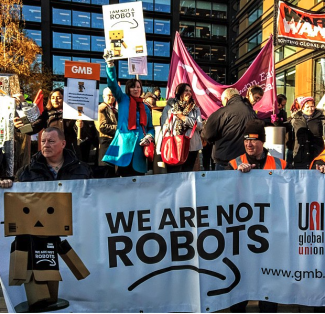 Cyber Monday protest at Amazon HQ PHOTO War on Want