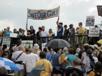 BP, demonstrators protesting the BP Gulf of Mexico disaster