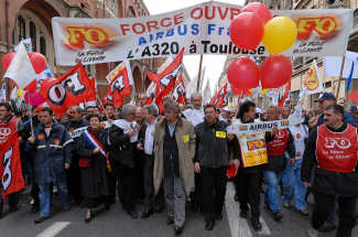 Airbus public demonstration in Toulouse