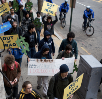 Bechtel offices, anti war protesters