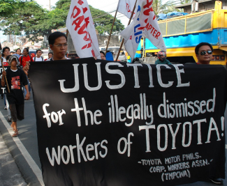 Toyota protest for dismissed workers