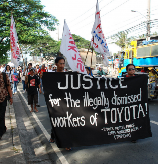 Toyota protest for fired workers