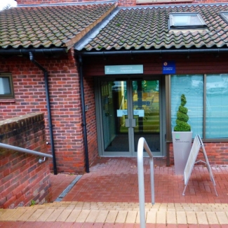 Patients' entrance at Spire Portsmouth Hospital PHOTO Shazz