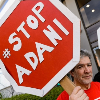 Stop Adani outside Frydenberg's office PHOTO Julian Meehan