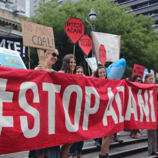 Stop Adani banner PHOTO John Englart