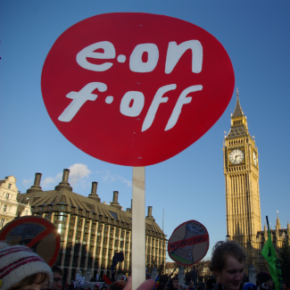 e.on f.off on Parliament square PHOTO Global Justice Now