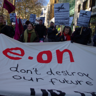 ig EON banner at the climate change march PHOTO Global Justice Now
