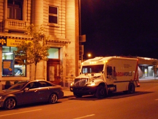 gardaworld truck at night 