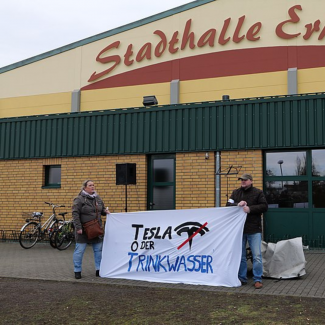 Protest against Tesla Gigafactory Grünheide PHOTO Leonhard Lenz