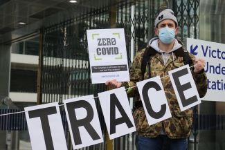  Zero Covid rally at Serco HQ, London 5th December 2020.