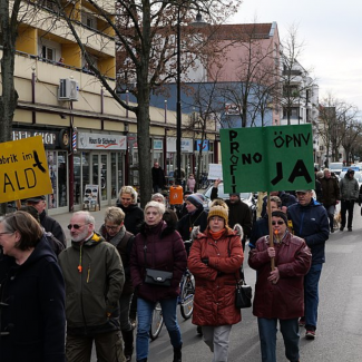 Protest against Tesla Gigafactory Grünheide PHOTO Leonhard Lenz