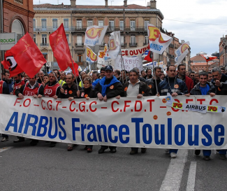 Airbus protesters in Toulouse PHOTO Guillaume Paumier