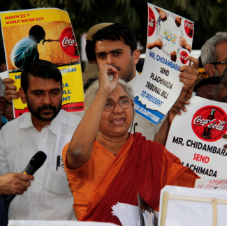 Medha Patkar at the Protest against Coca Cola PHOTO Joe Athialy